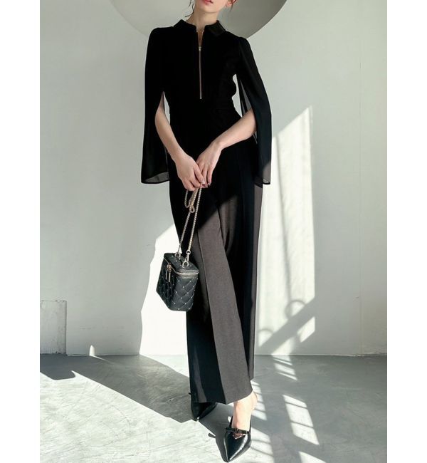 RESEXXY「シアースリーブコンビネゾン」|オールインワン|ブラック