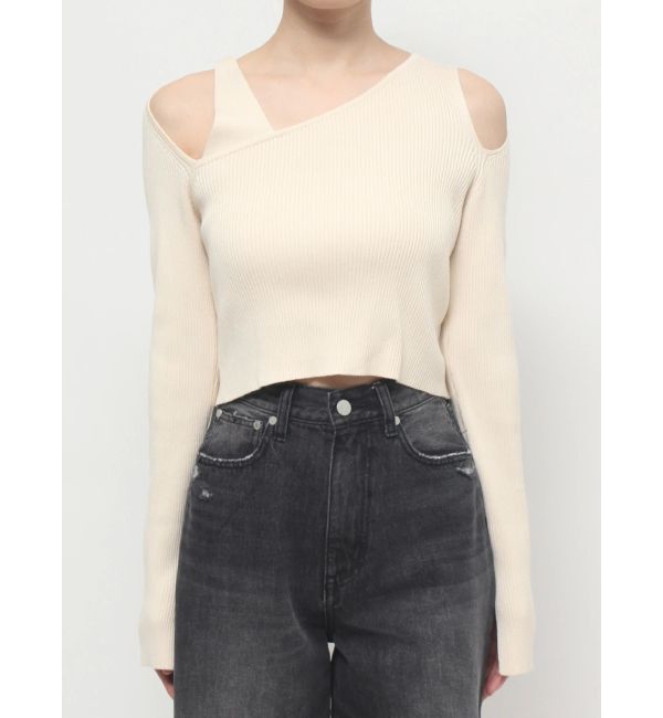 EMODA「レイヤードストラップスキンニット」|ニット・セーター|ホワイト