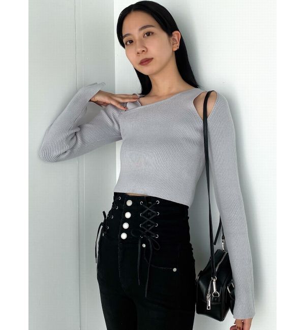 EMODA「レイヤードストラップスキンニット」|ニット・セーター|