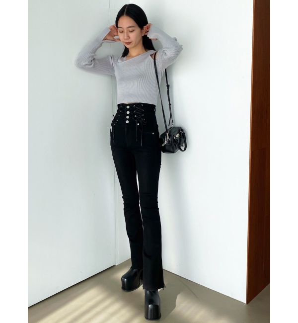 EMODA「レイヤードストラップスキンニット」|ニット・セーター|