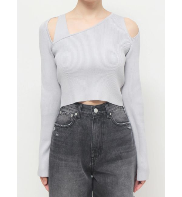 EMODA「レイヤードストラップスキンニット」|ニット・セーター|グレー