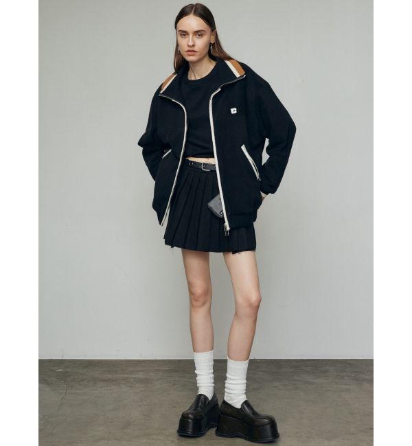 EMODA「リブカラーフリースブルゾン」|ブルゾン・スタジャン|