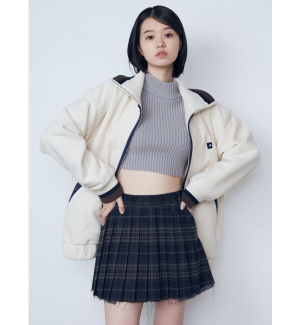 EMODA「リブカラーフリースブルゾン」|ブルゾン・スタジャン|