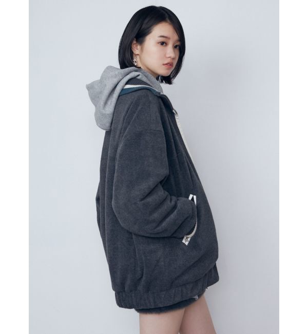 EMODA「リブカラーフリースブルゾン」|ブルゾン・スタジャン|