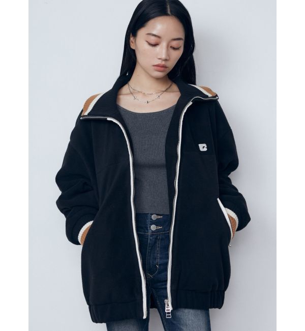 EMODA「リブカラーフリースブルゾン」|ブルゾン・スタジャン|