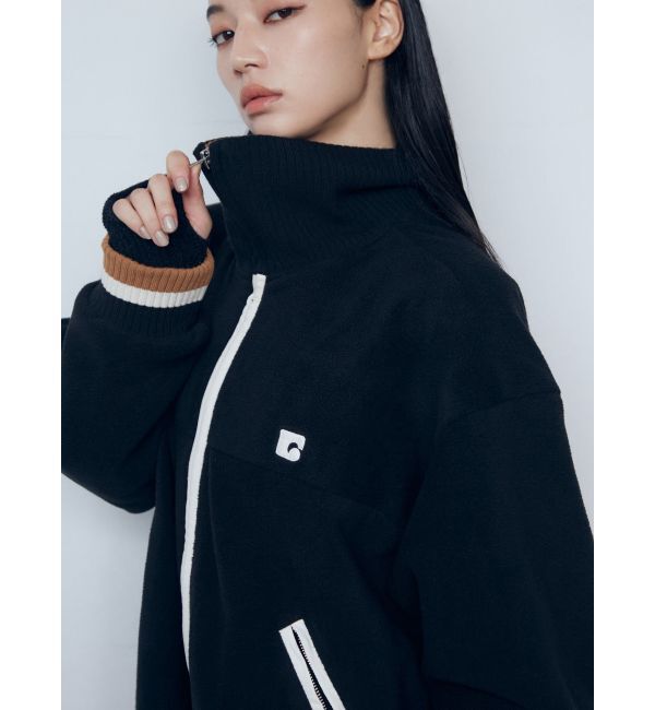 EMODA「リブカラーフリースブルゾン」|ブルゾン・スタジャン|