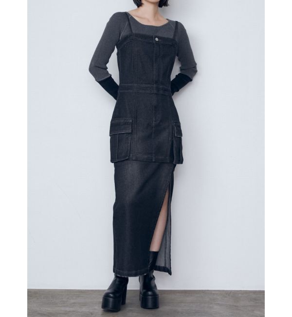 EMODA「2WAY レングスデニムワンピース」|ワンピース|ブラック