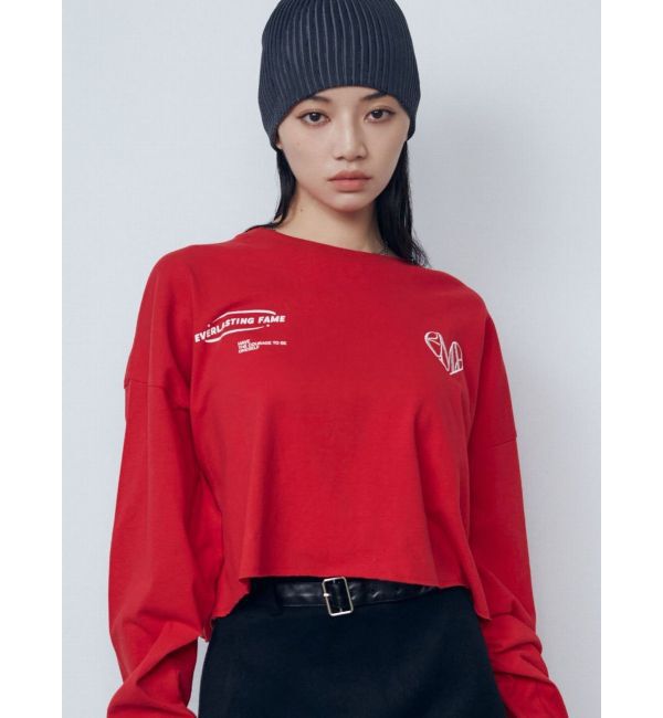 EMODA「マークユニットロングTシャツ」|Tシャツ・カットソー|レッド