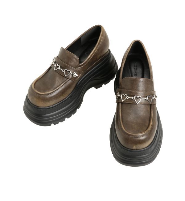 EMODA「ハートチェーンローファー」|ローファー|