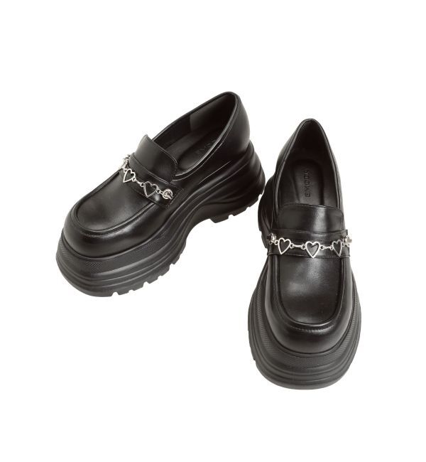 EMODA「ハートチェーンローファー」|ローファー|