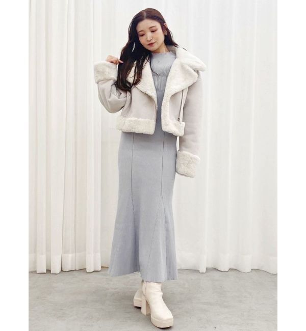 MERCURYDUO「チュールドッキングフレアマーメイドワンピース」|ワンピース|