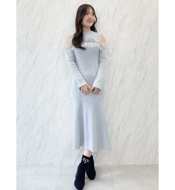 MERCURYDUO「チュールドッキングフレアマーメイドワンピース」|ワンピース|