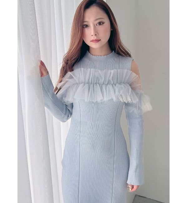 MERCURYDUO「チュールドッキングフレアマーメイドワンピース」|ワンピース|