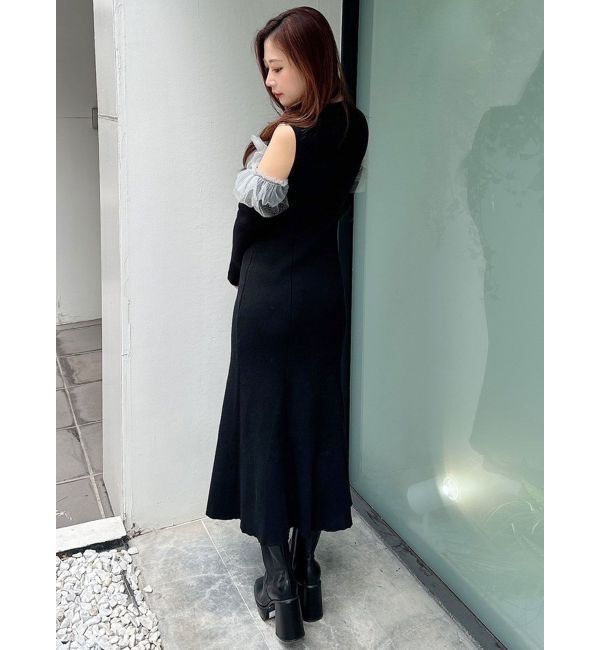 MERCURYDUO「チュールドッキングフレアマーメイドワンピース」|ワンピース|