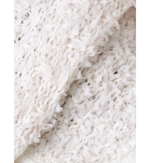 MERCURYDUO「ノーカラーツイードニットカーディガン」|カーディガン|