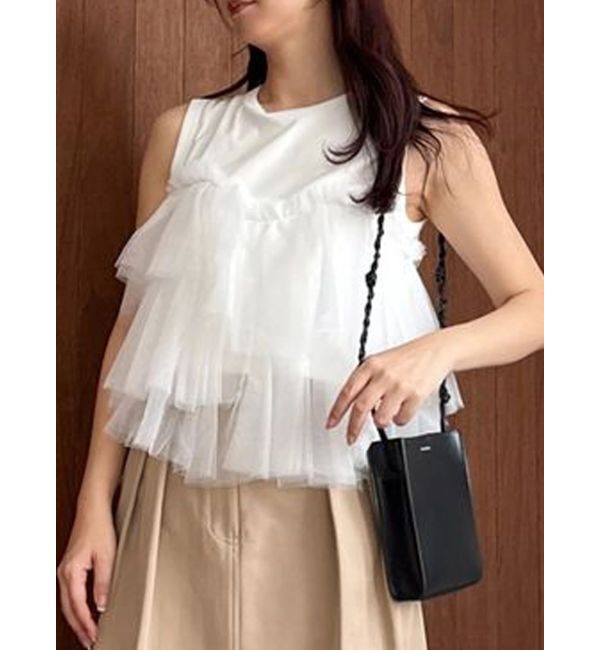 MERCURYDUO「【OUNNOUN】デザインペプラムタンクトップ」|タンクトップ|ホワイト