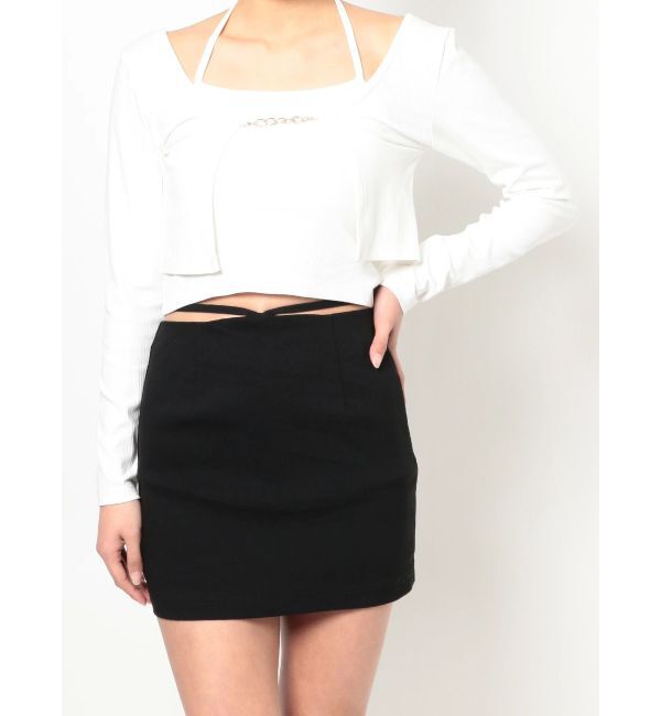 EVRIS「チェーンモチーフアンサンブルトップス」|Tシャツ・カットソー|ホワイト