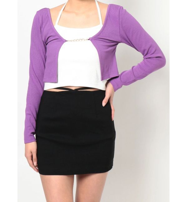 EVRIS「チェーンモチーフアンサンブルトップス」|Tシャツ・カットソー|パープル