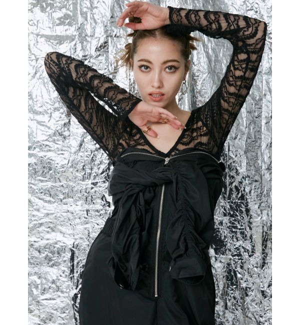 EVRIS「クロップドレーストップス」|Tシャツ・カットソー|