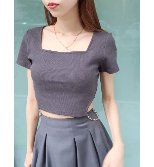 EVRIS「サイドチェーンショートトップス」|Tシャツ・カットソー|