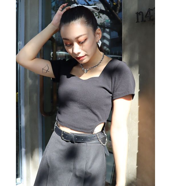 EVRIS「サイドチェーンショートトップス」|Tシャツ・カットソー|