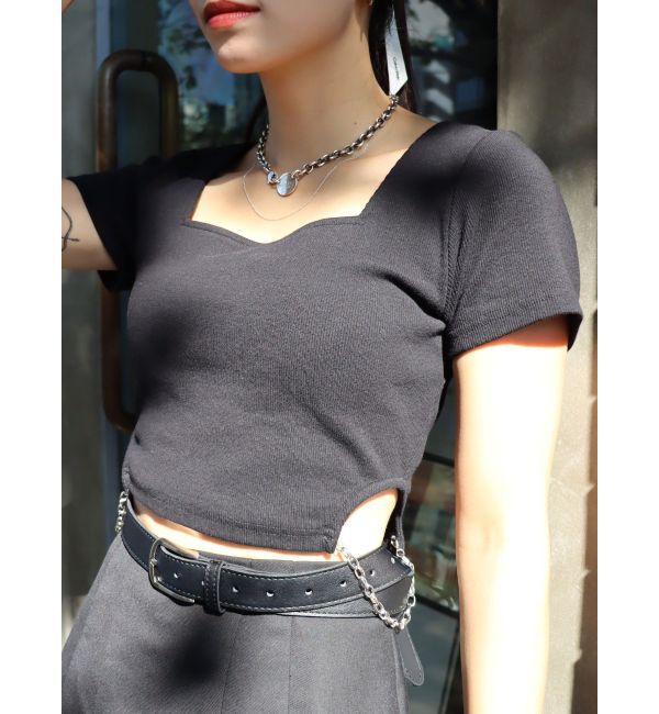 EVRIS「サイドチェーンショートトップス」|Tシャツ・カットソー|