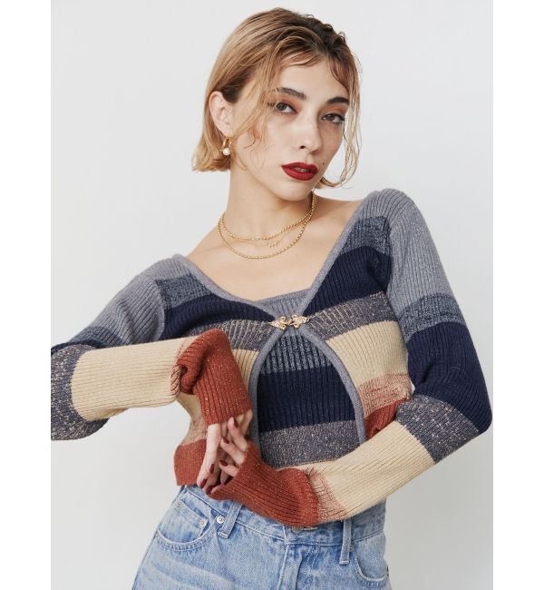EVRIS「ラメアンサンブルニットトップス」|ニット・セーター|