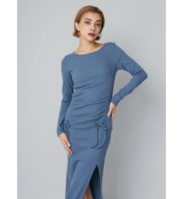 EVRIS「ドロストギャザーロングワンピース」|ワンピース|