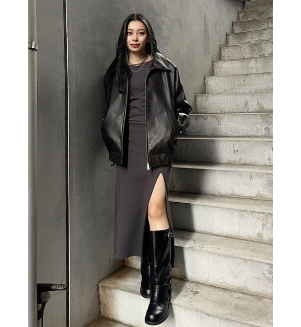 EVRIS「ドロストギャザーロングワンピース」|ワンピース|