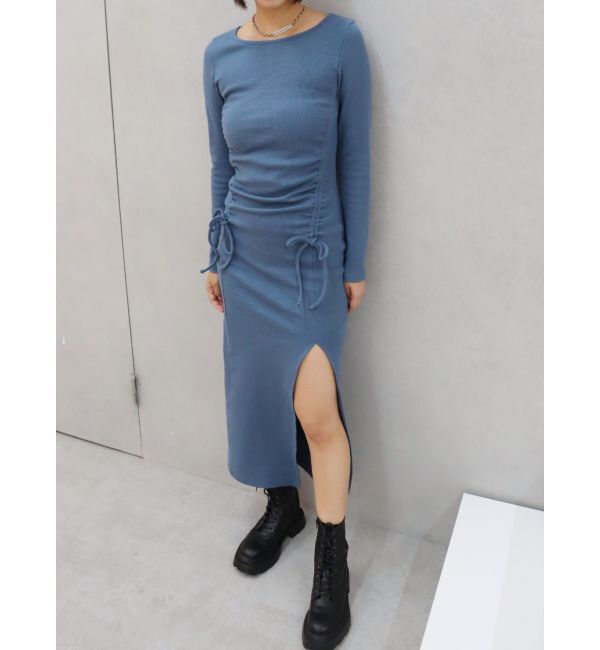 EVRIS「ドロストギャザーロングワンピース」|ワンピース|