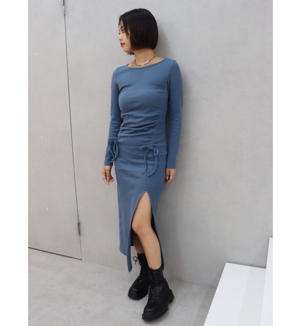 EVRIS「ドロストギャザーロングワンピース」|ワンピース|