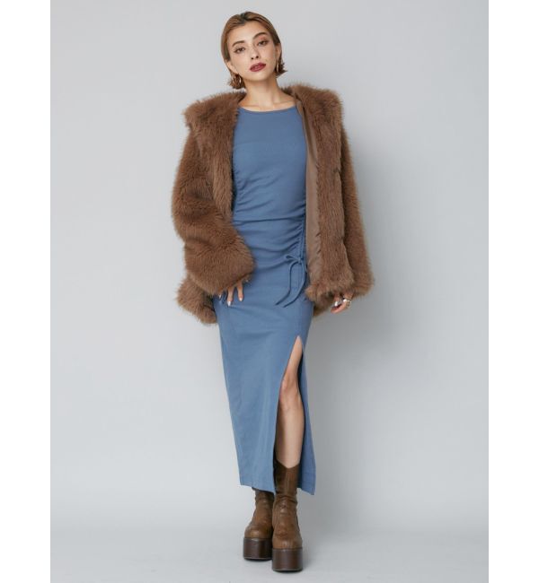 EVRIS「ドロストギャザーロングワンピース」|ワンピース|