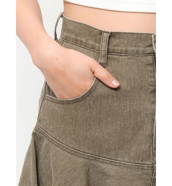 EVRIS「ランダムヘムミディーデニムスカート」|スカート|