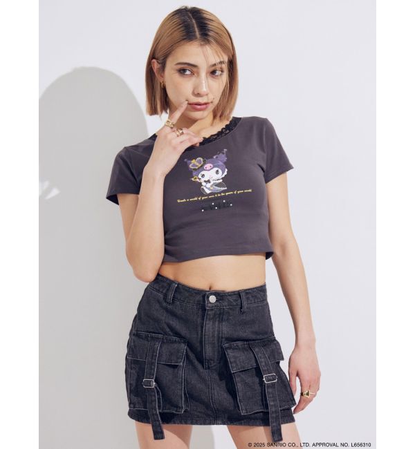 EVRIS「【メロクロコラボ】レースドッキングクロミTシャツ」|Tシャツ・カットソー|