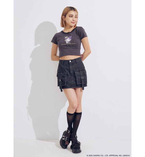 EVRIS「【メロクロコラボ】レースドッキングクロミTシャツ」|Tシャツ・カットソー|