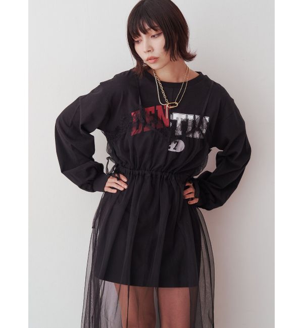 jouetie「チュールレイヤードロングワンピース」|ワンピース|