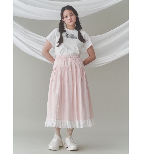 merry jenny「ストライプリボンフレアジャンスカ」|ジャンパースカート|