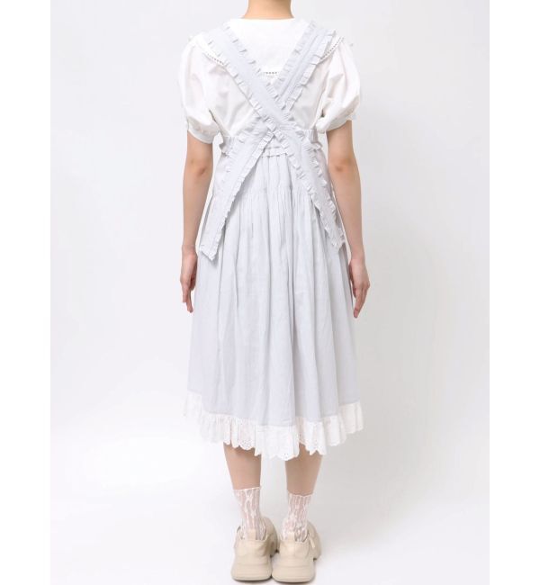 merry jenny「ストライプリボンフレアジャンスカ」|ジャンパースカート|