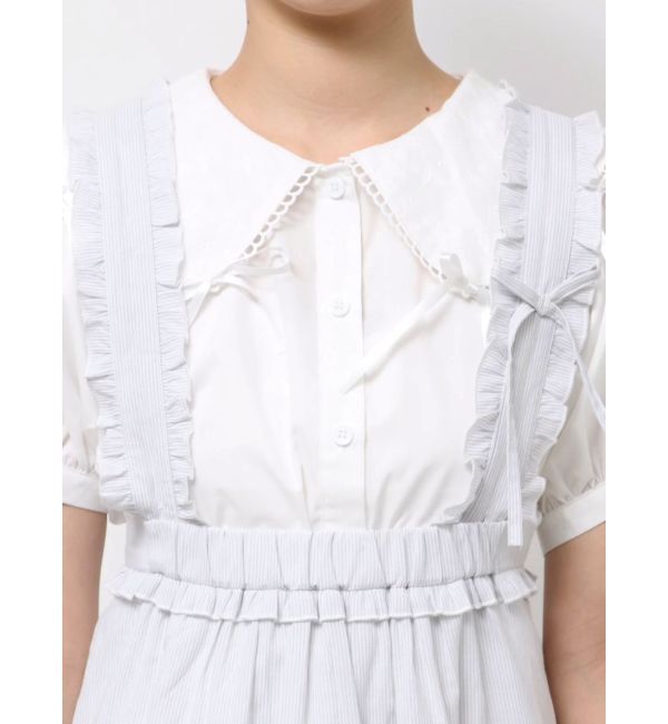 merry jenny「ストライプリボンフレアジャンスカ」|ジャンパースカート|