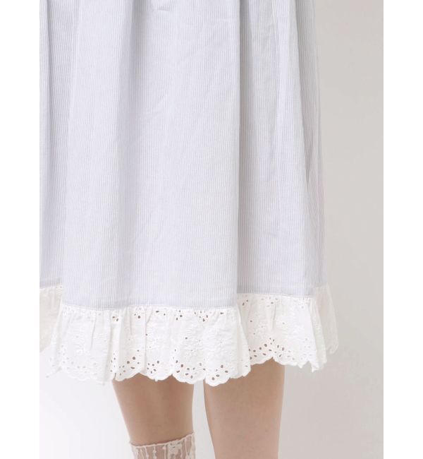 merry jenny「ストライプリボンフレアジャンスカ」|ジャンパースカート|