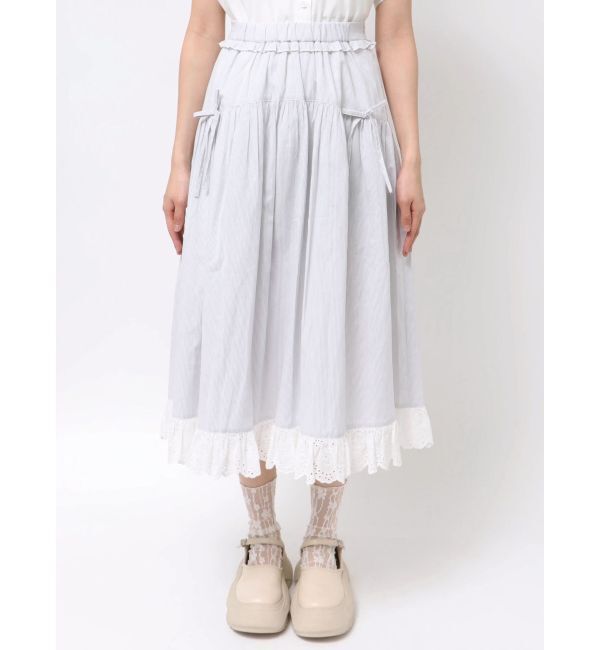 merry jenny「ストライプリボンフレアジャンスカ」|ジャンパースカート|