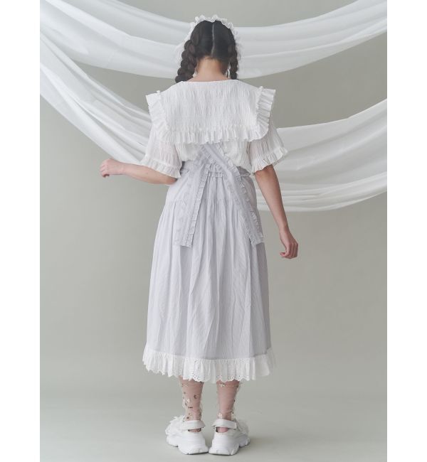 merry jenny「ストライプリボンフレアジャンスカ」|ジャンパースカート|