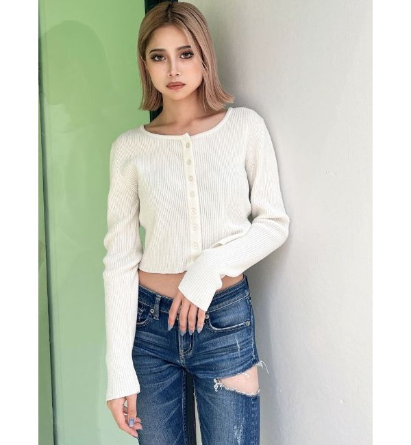 GYDA「ラメモールニットカーディガン」|カーディガン|