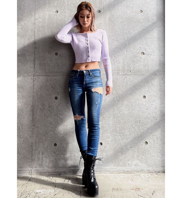 GYDA「ラメモールニットカーディガン」|カーディガン|