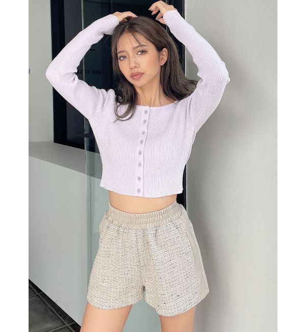 GYDA「ラメモールニットカーディガン」|カーディガン|