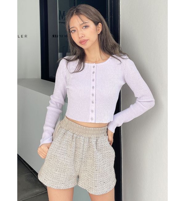 GYDA「ラメモールニットカーディガン」|カーディガン|