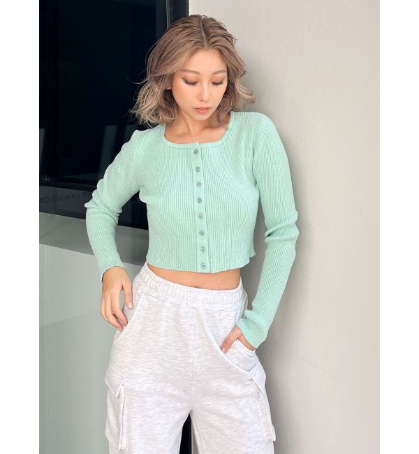 GYDA「ラメモールニットカーディガン」|カーディガン|