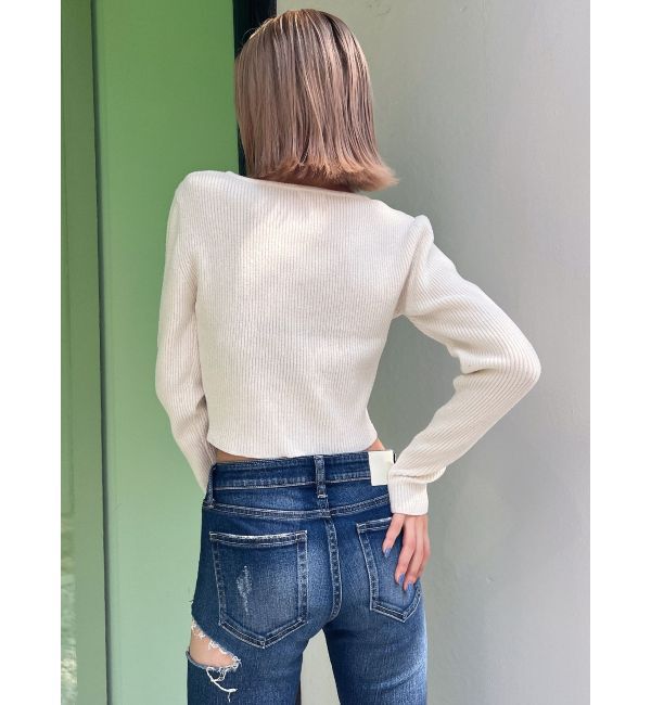 GYDA「ラメモールニットカーディガン」|カーディガン|