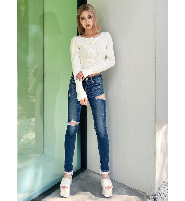 GYDA「ラメモールニットカーディガン」|カーディガン|