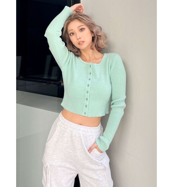 GYDA「ラメモールニットカーディガン」|カーディガン|